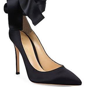 Gianvito Rossi Black Ankle Wrap Heels EU 39.5